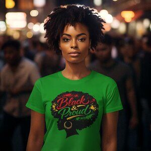 Black & Proud Juneteenth Afro Pride Shirt Pan-African Colors Cultural Heritage G